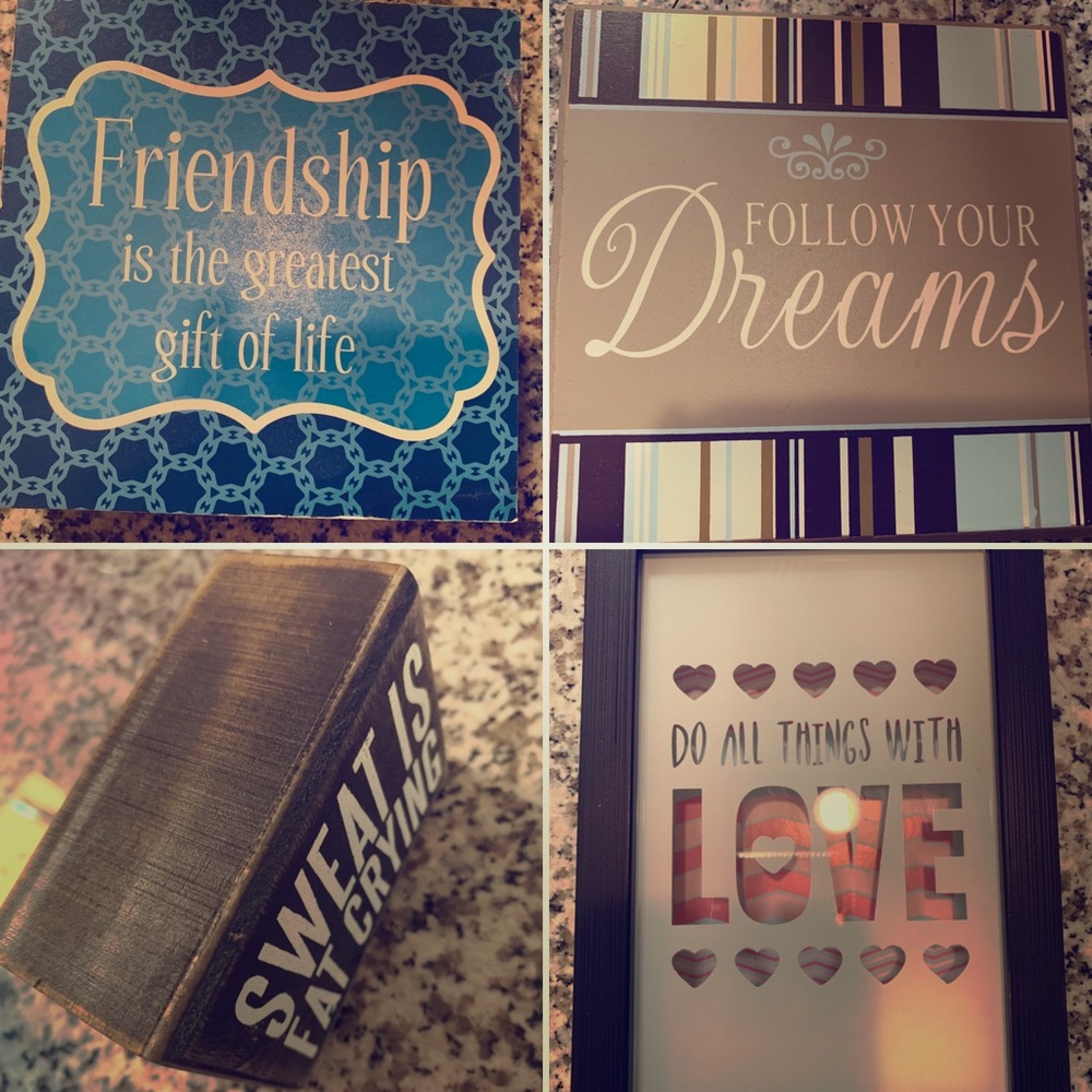 Four Motivational Decor Items